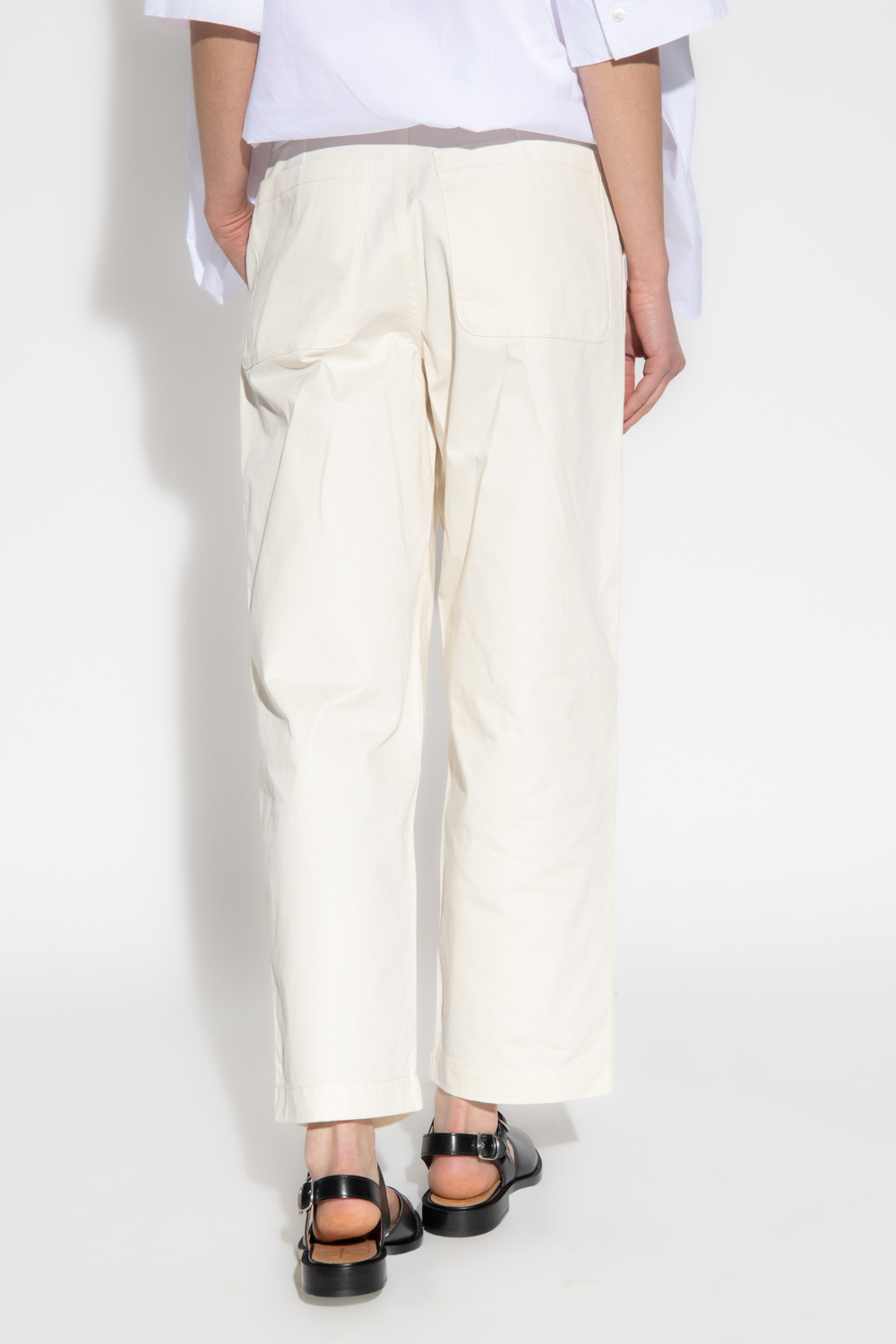 MAISON KITSUNÉ EMBROIDERED-LOGO COTTON PANTS