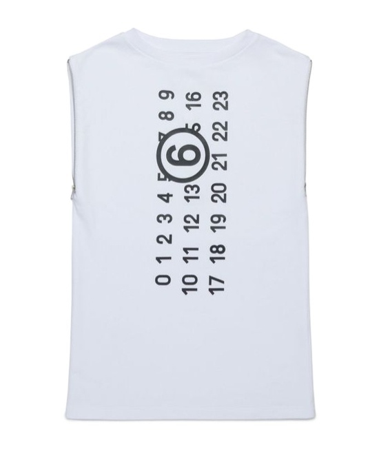 Mm6 Maison Margiela Numbers-motif Dress In White