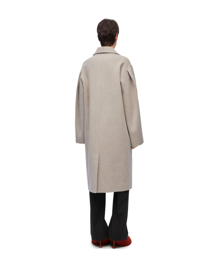 Loewe Wool And Cashmere Blended Coat In Nude