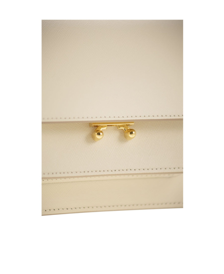 Marni Trunk Saffiano Calfskin Bag In Nude