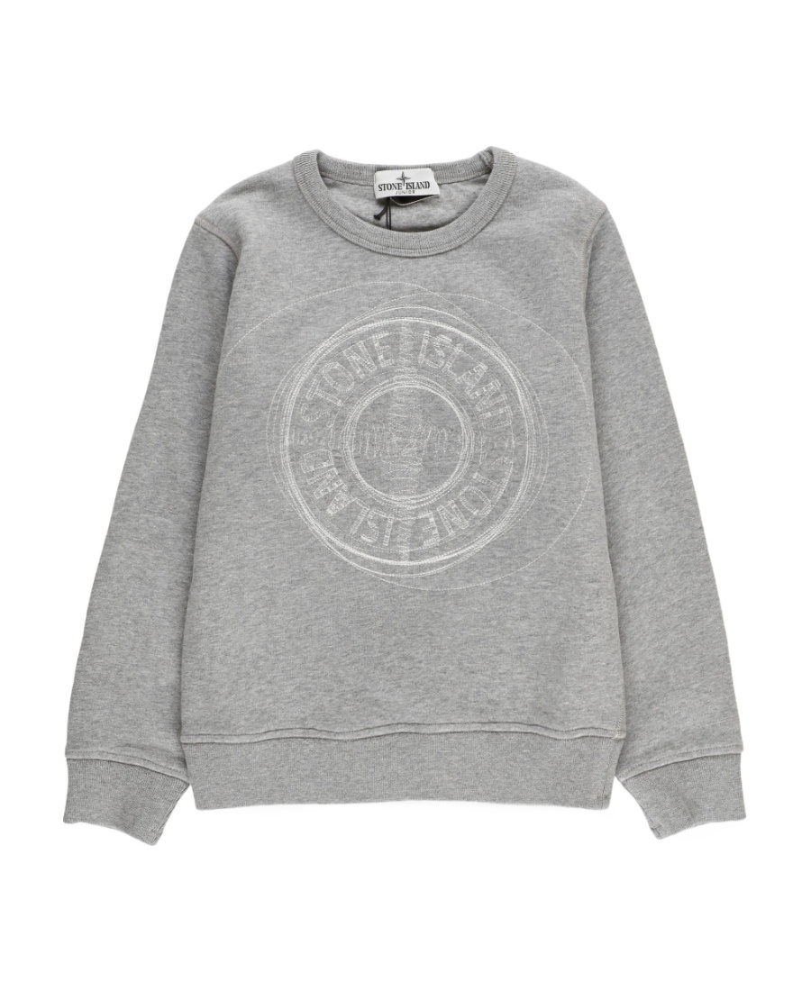 Stone Island Long-sleeved Round-neck Sweater In Gray