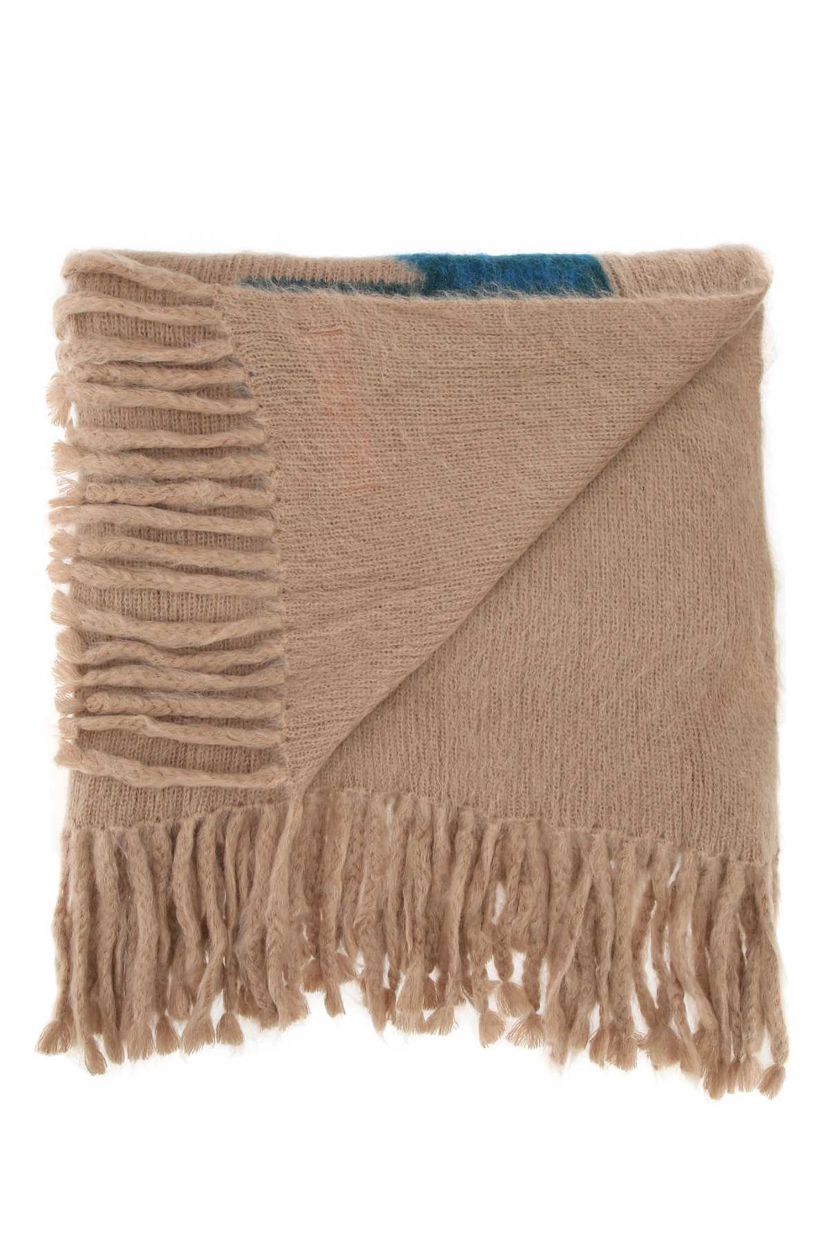 Off-white Arrows-motif Wool Blanket In Brown