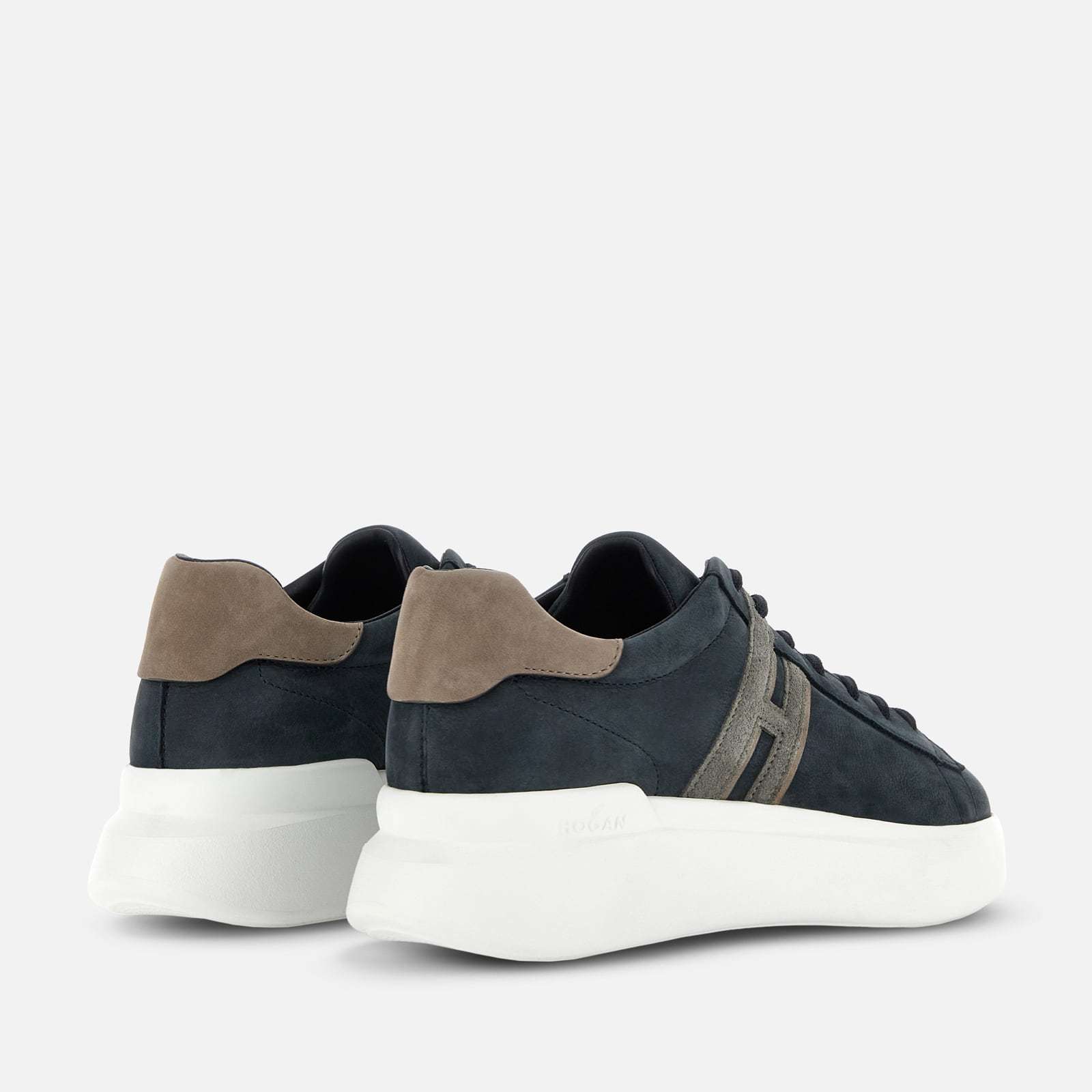 Hogan H580 Suede Flatform Sneakers In Black