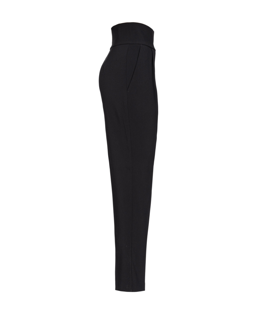 Pinko High-waisted Cropped Trousers In Black