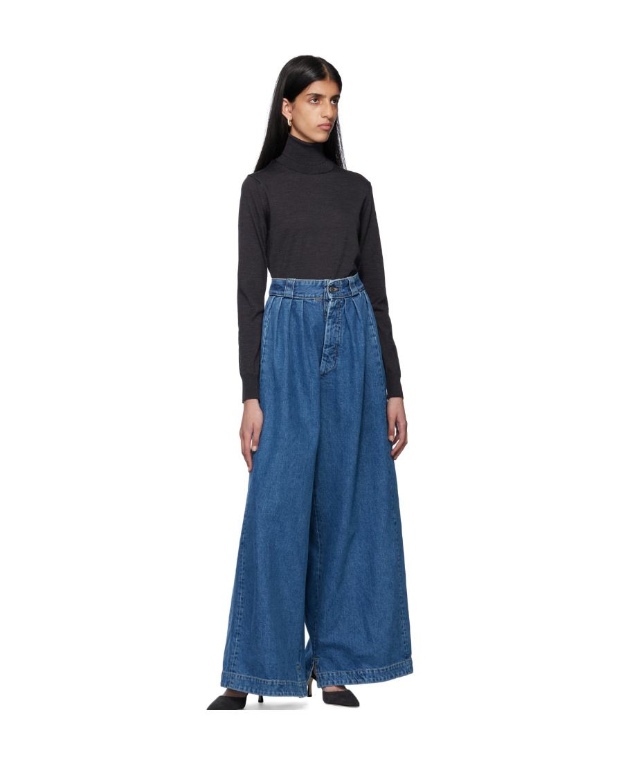 Maison Margiela Roll-neck Knitted Jumper In Blue