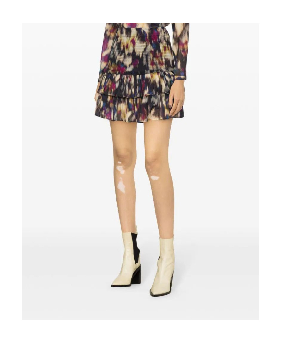 Isabel Marant Étoile Naomi Printed Cotton Miniskirt In Black