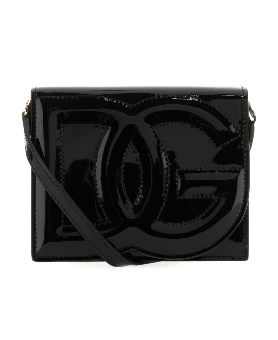 Dolce & Gabbana Dg Patent-leather Crossbody Bag In Black