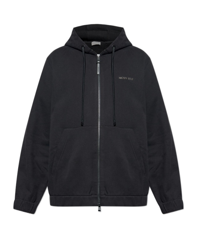 Moncler Long Sleeve Hooded Sweatshirt In Black