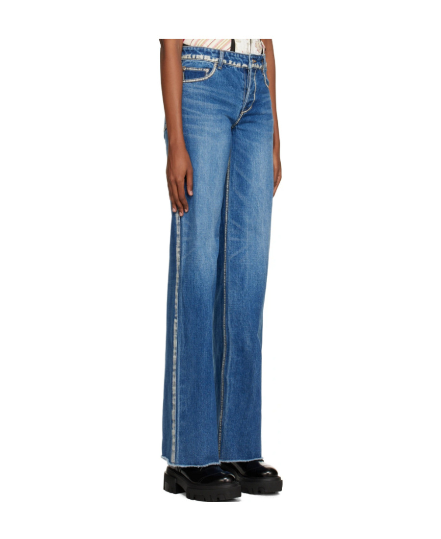 We11 Done Logo Jeans In Blue