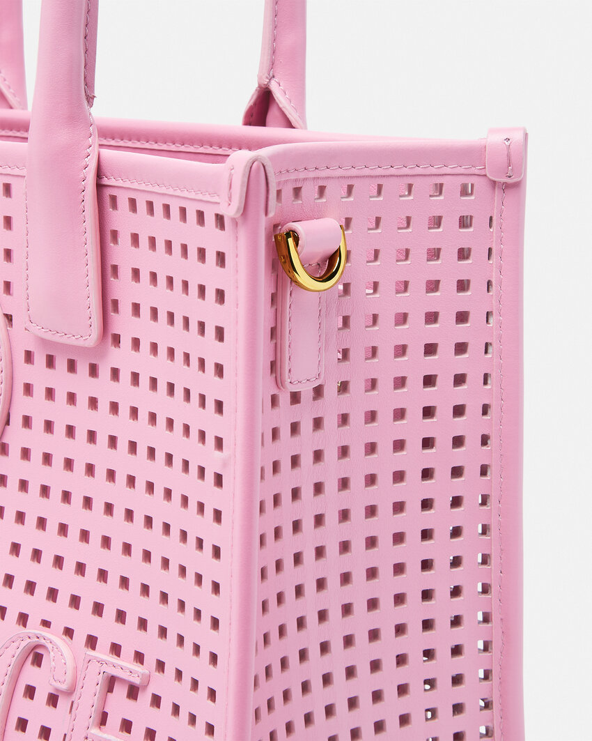 Versace Small La Medusa Laser-cut Tote Bag In Pink