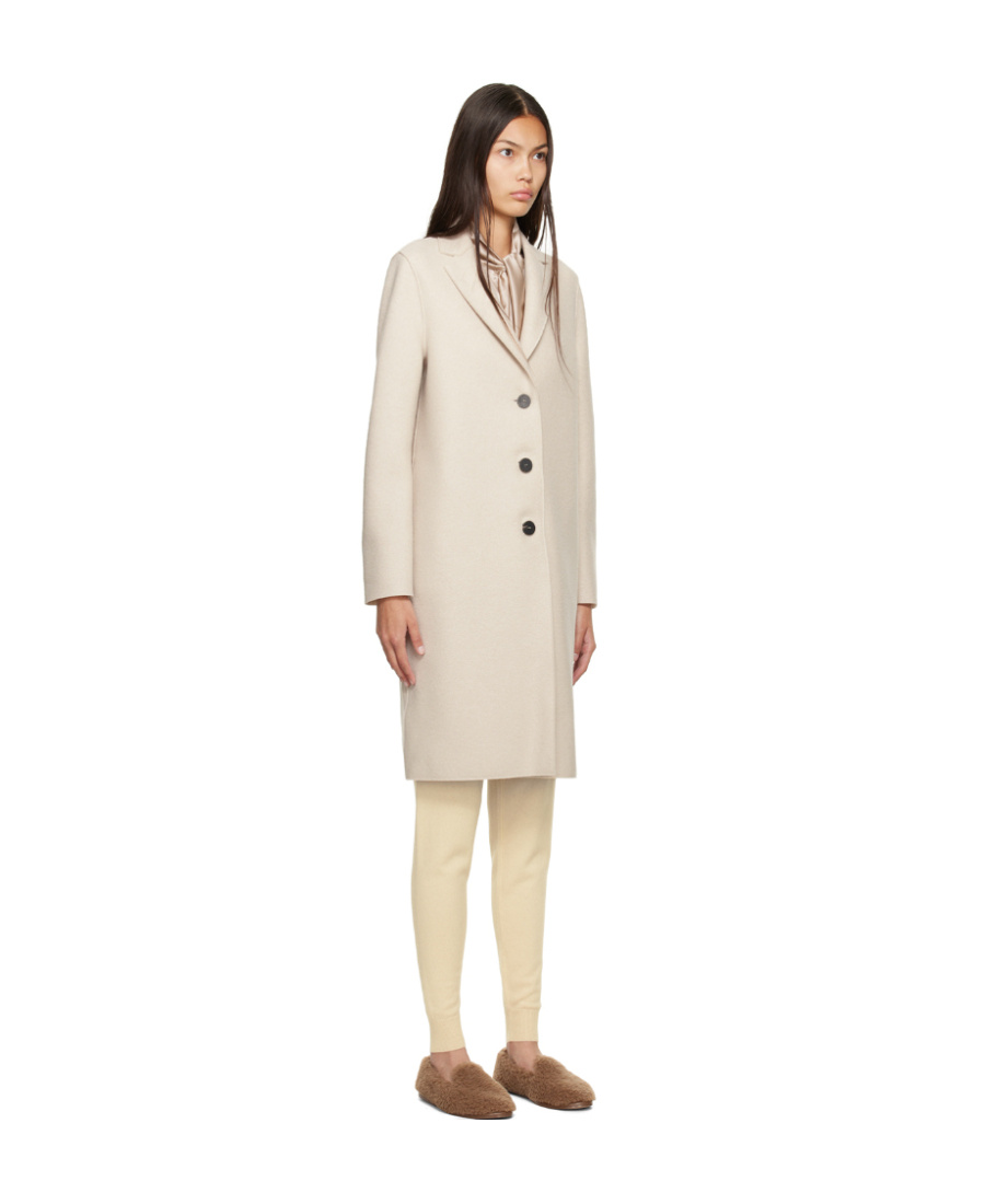 Harris Wharf London Logo Lapel Coat In Nude