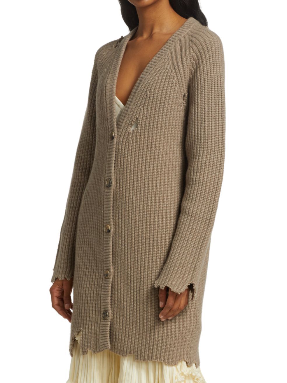 KHAITE THE RORY DISTRESSED CARDIGAN