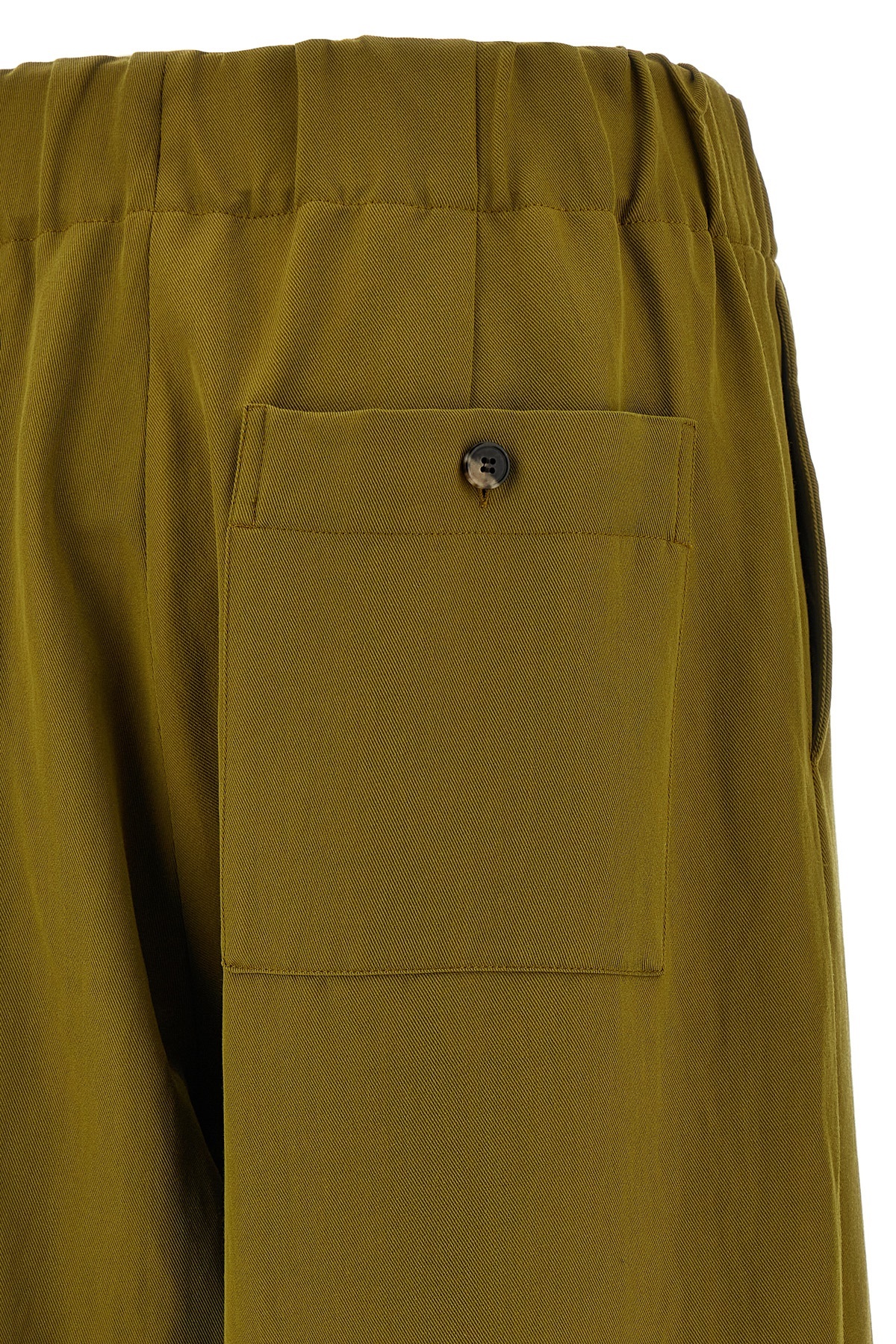 Dries Van Noten Trousers Wide Leg Elastic Waistband In Green