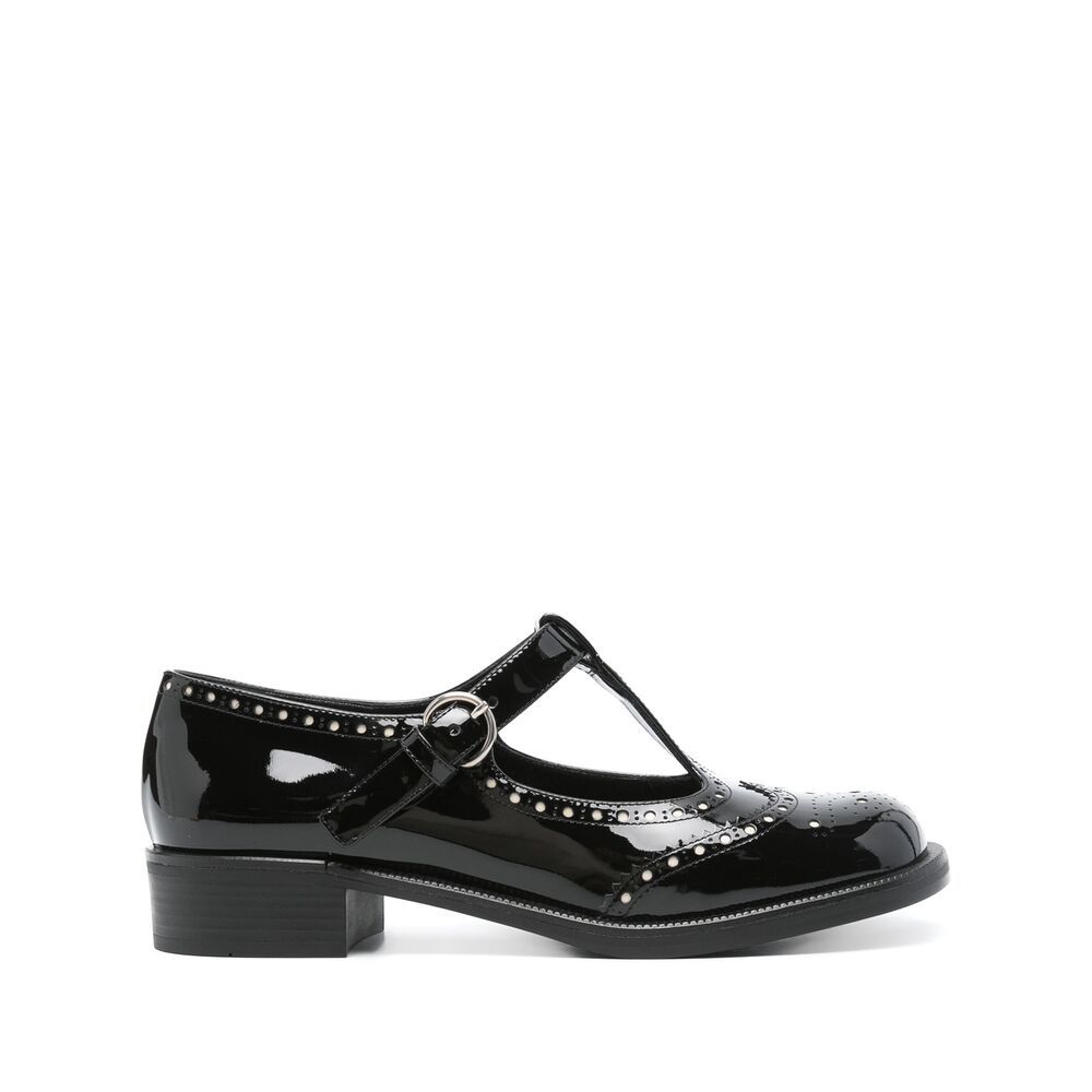 Miu Miu Logo Leather Mary Jane In Black