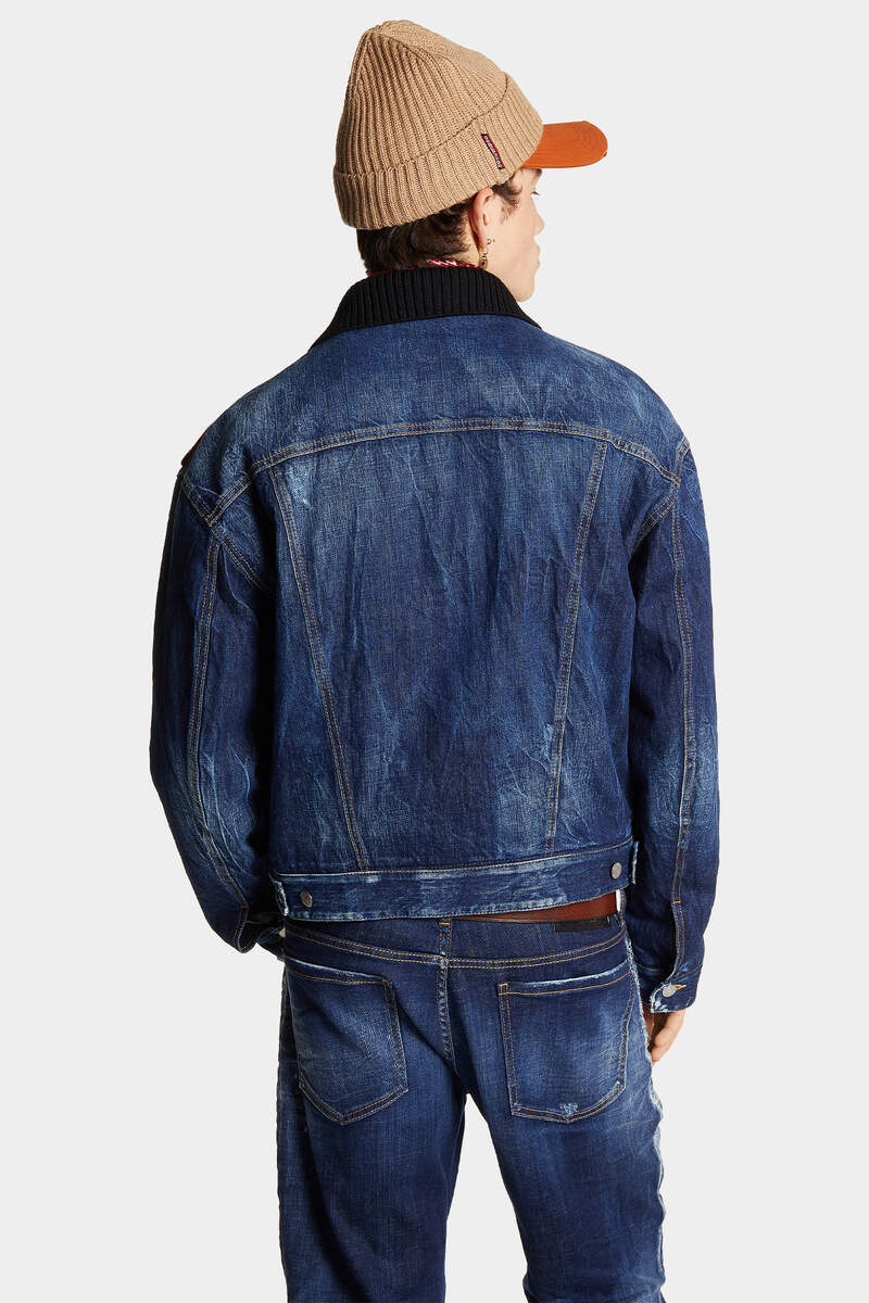 DSQUARED2 DSQUARED2 CHECK-PRINTED BUTTON-UP DENIM JACKET