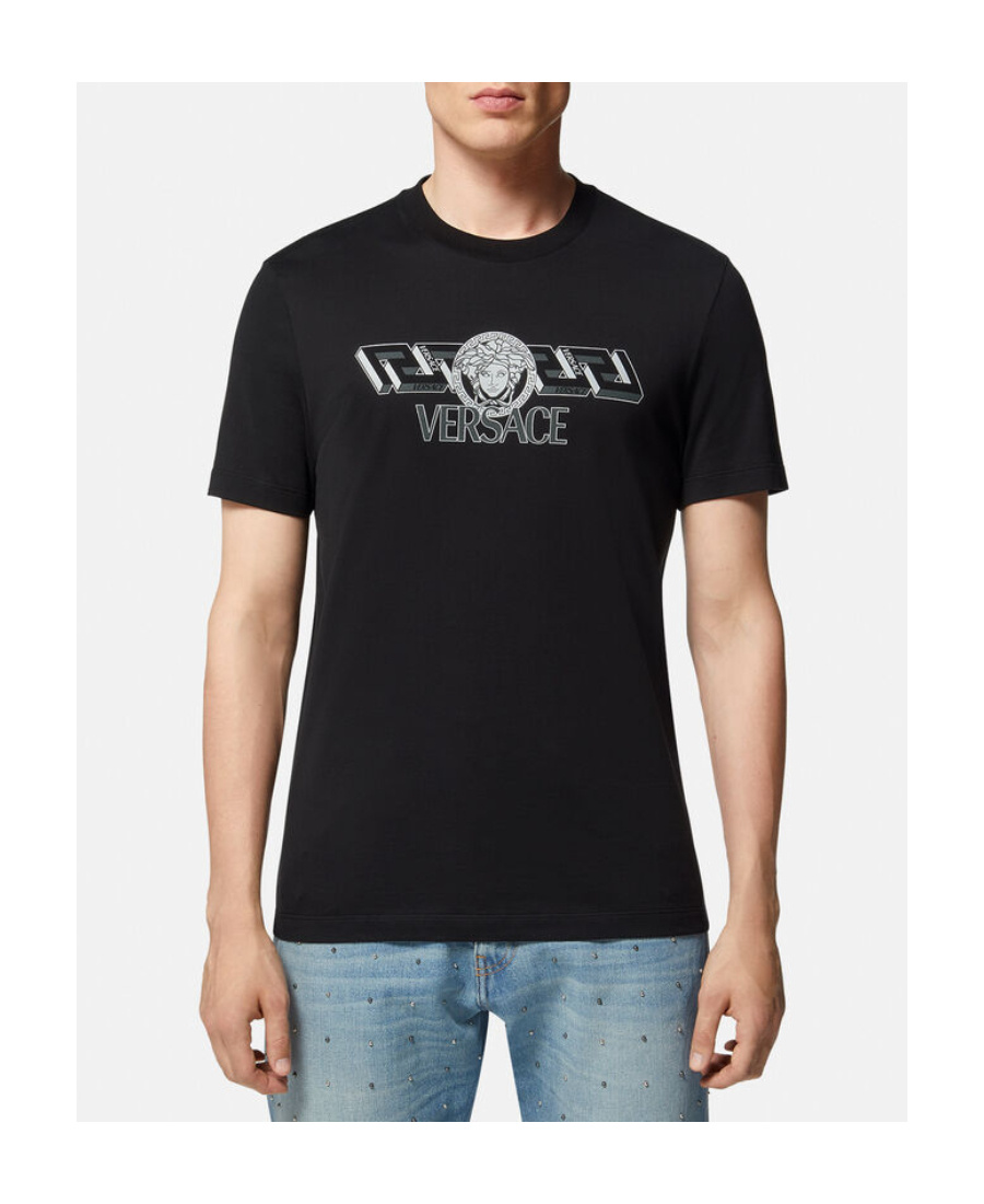 Versace Logo-print T-shirt In Black