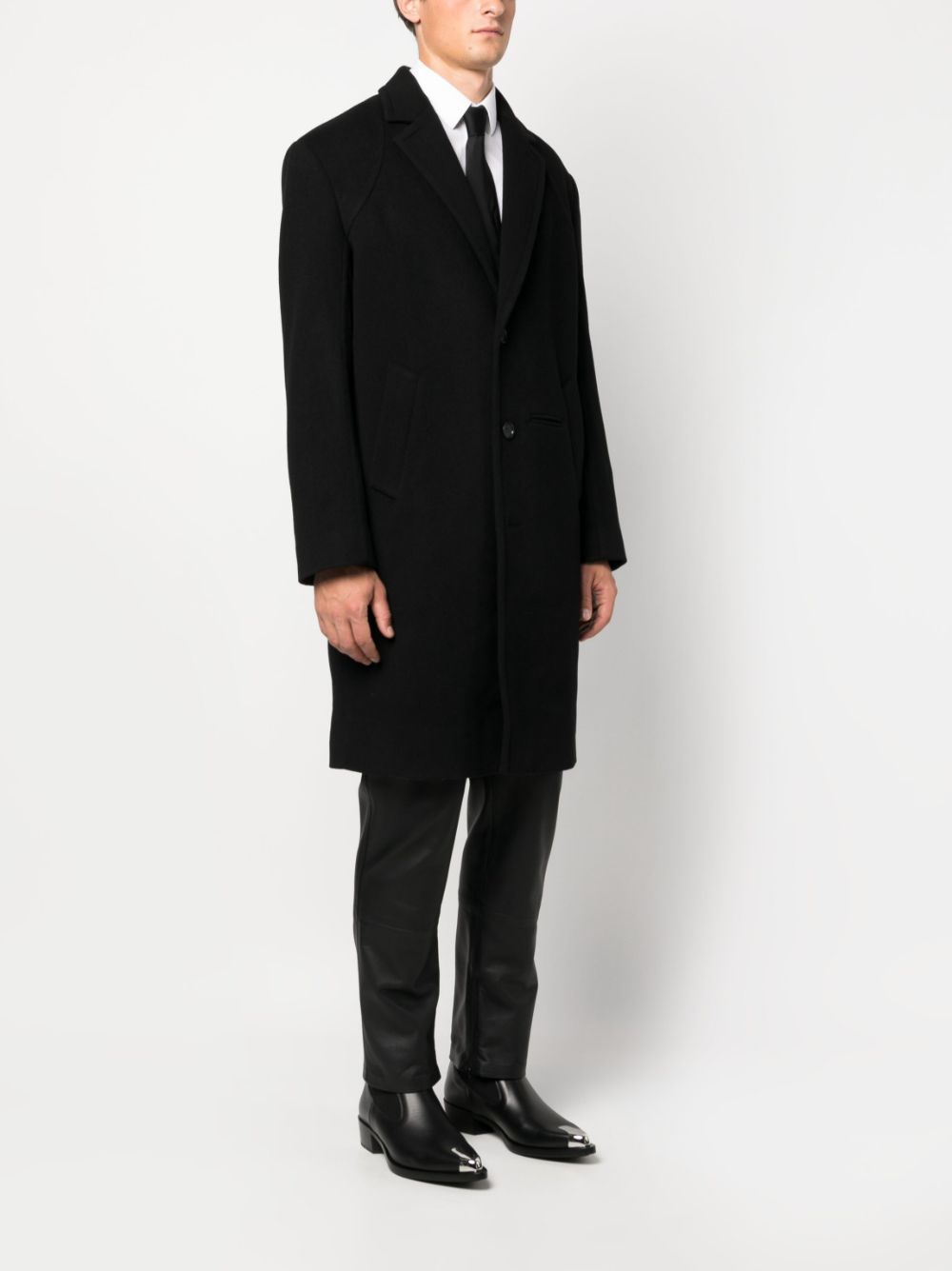 Alexander Mcqueen Single-breasted Coat In Black