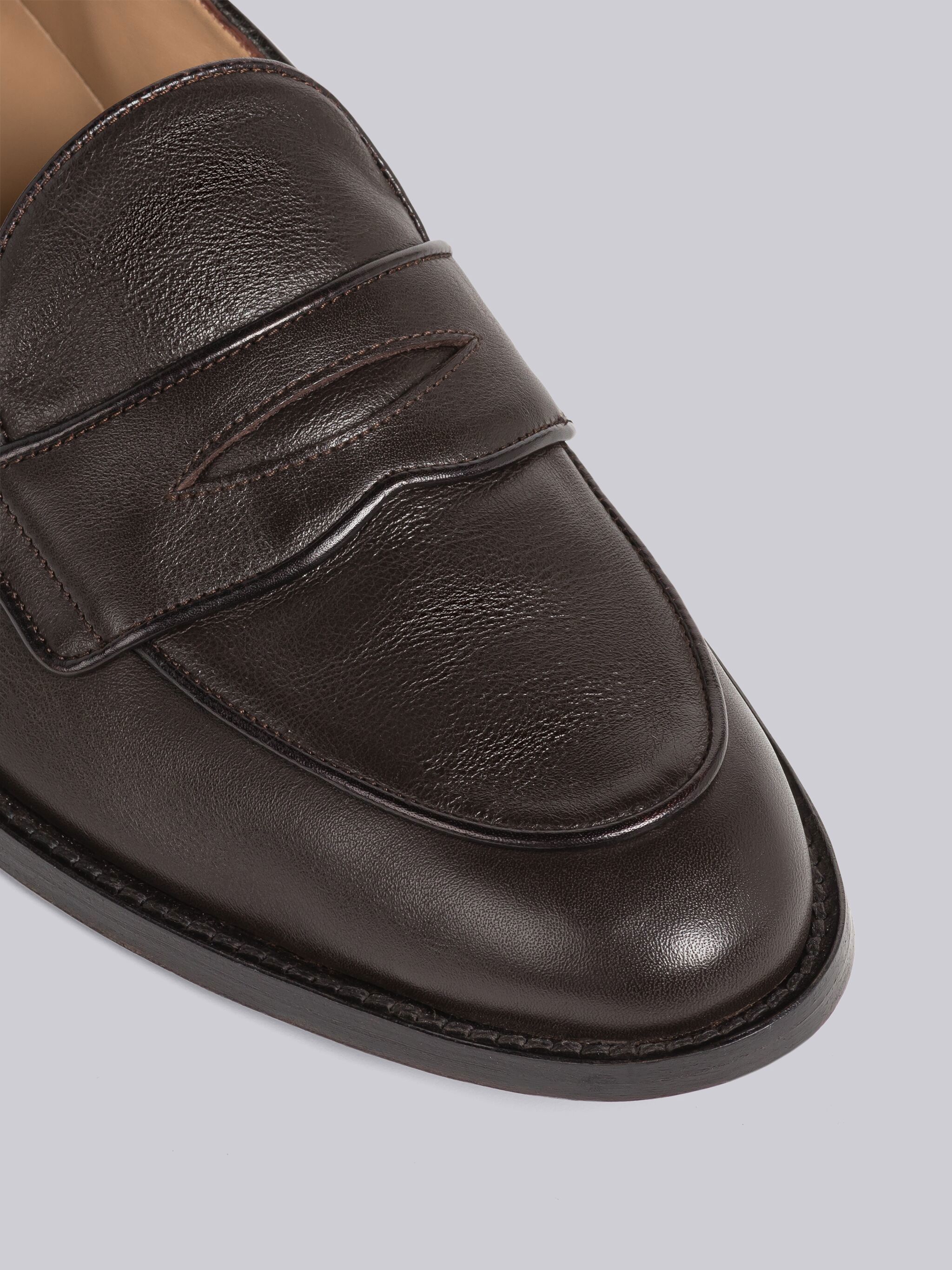 Thom Browne Grosgrain-loop Trim Loafers In Brown