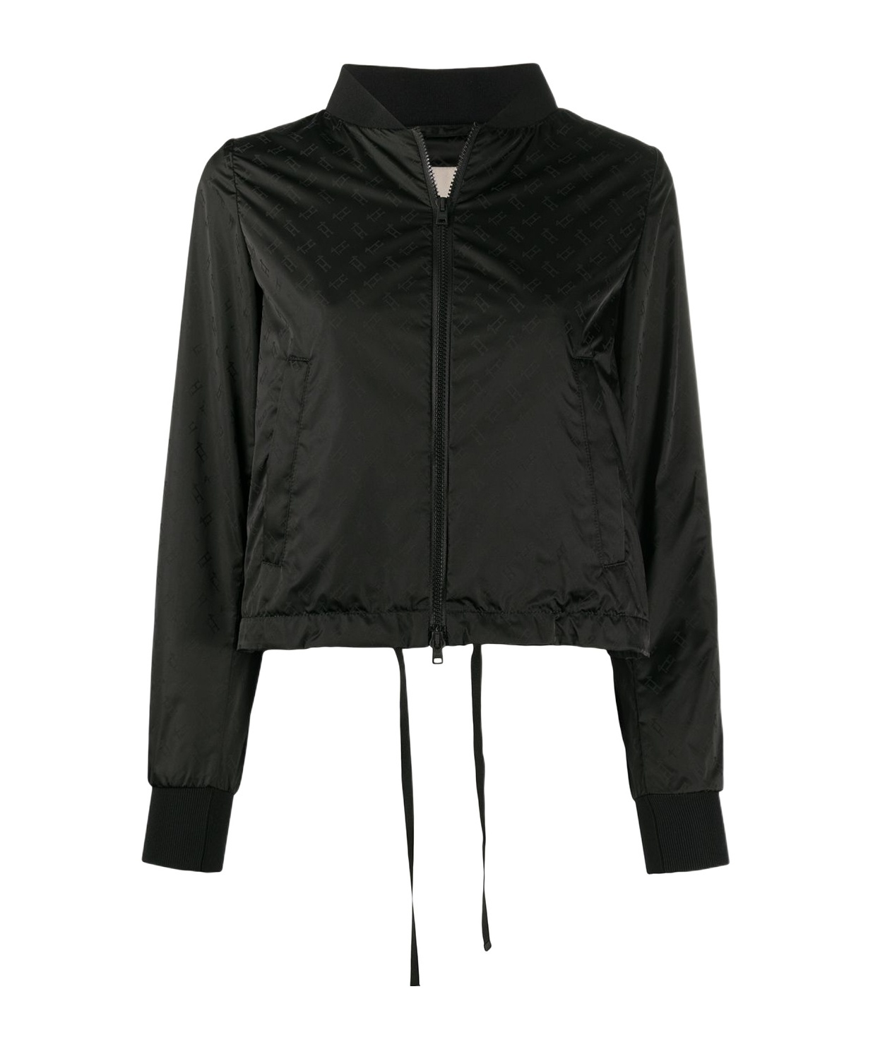 Herno Monogram-jacquard Bomber Jacket In Black