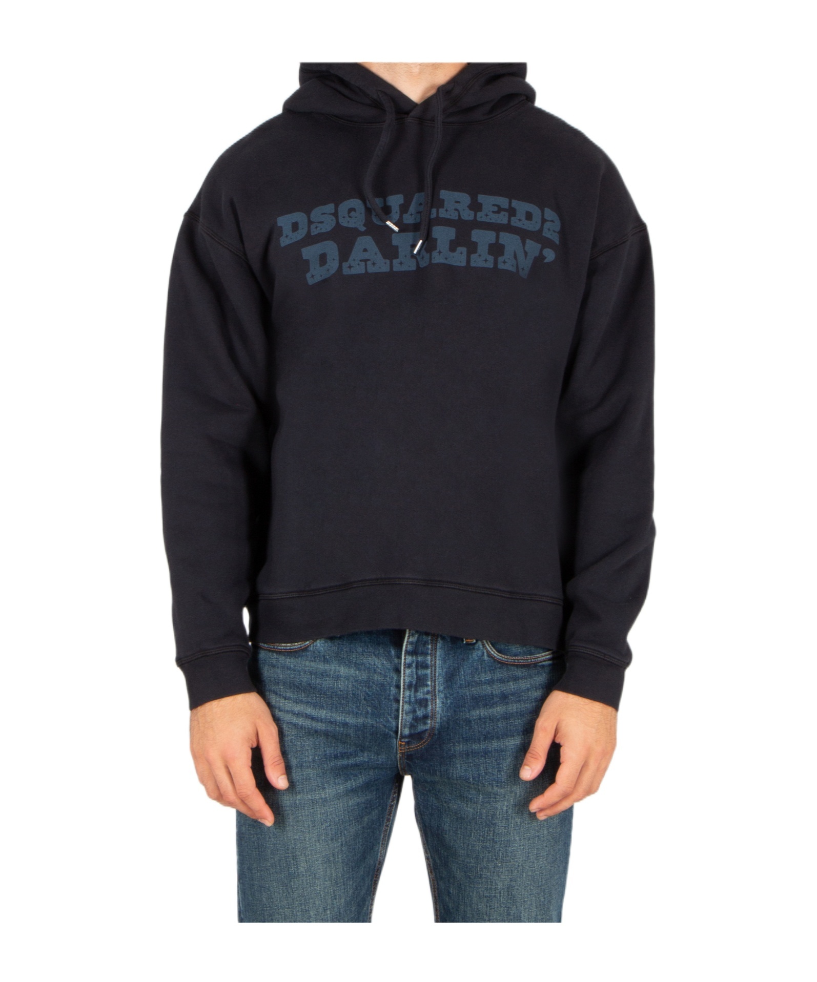 Dsquared2 Loose Hooded Sweatshirt In Blue