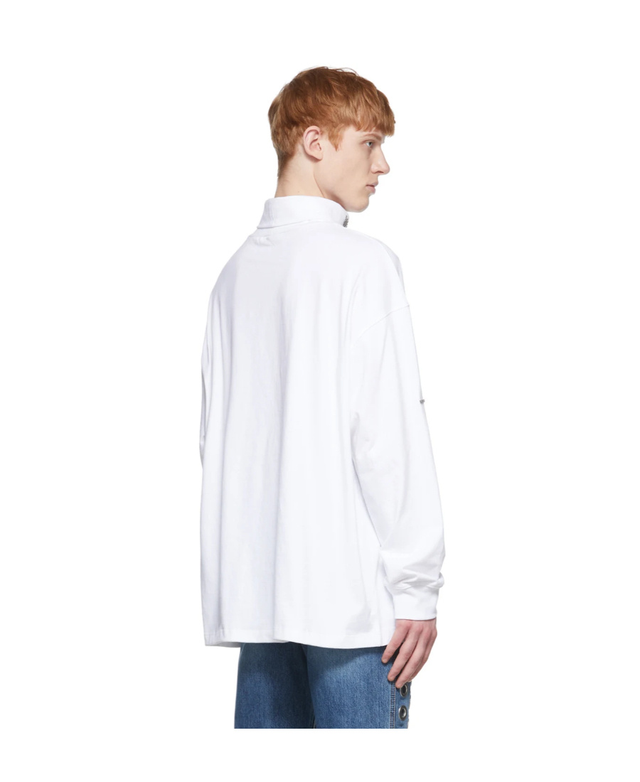 We11 Done Logo Details Long-sleeved T-shirt In White