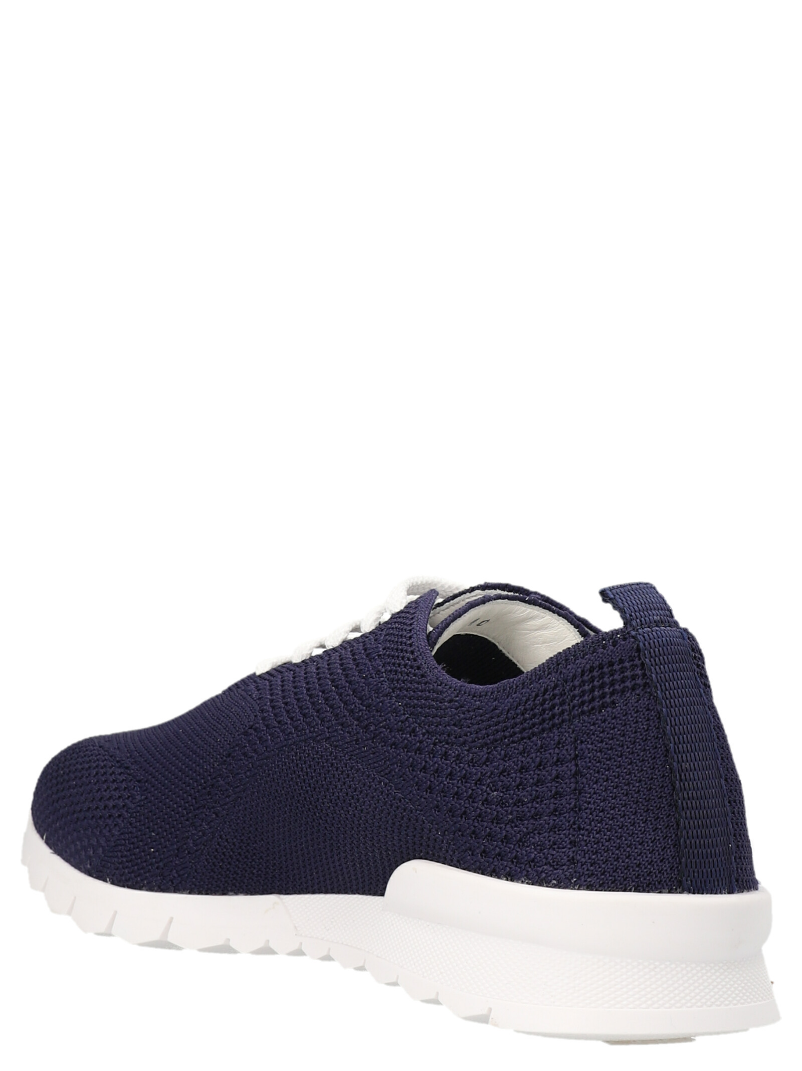 Kiton Navy Blue Fit Running Sneakers In Black