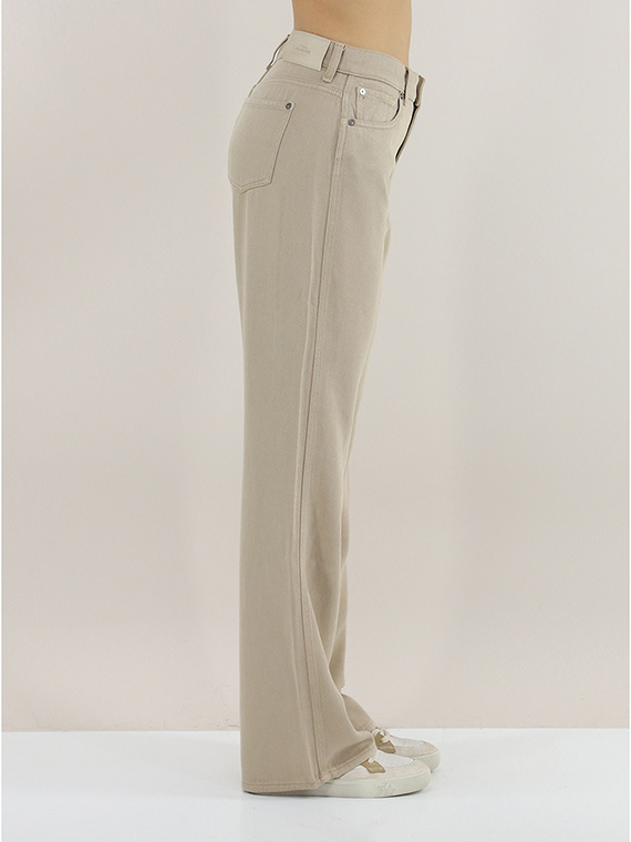 Shop 7 For All Mankind Tess High-rise Straight-leg Trousers In Nude