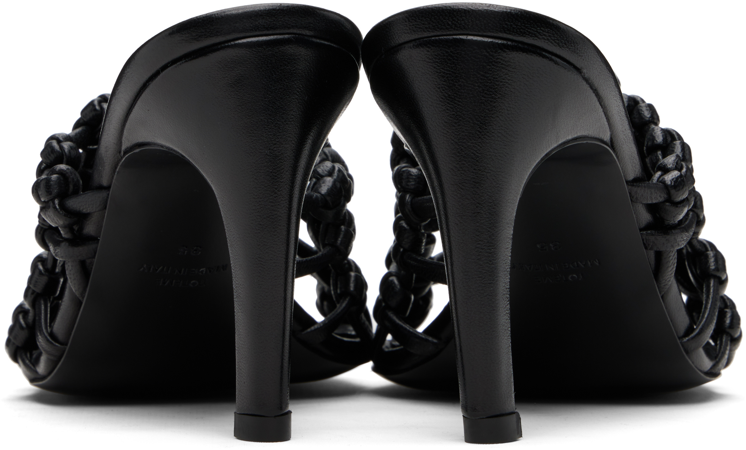 Totême 85mm Knotted-leather Sandals In Black