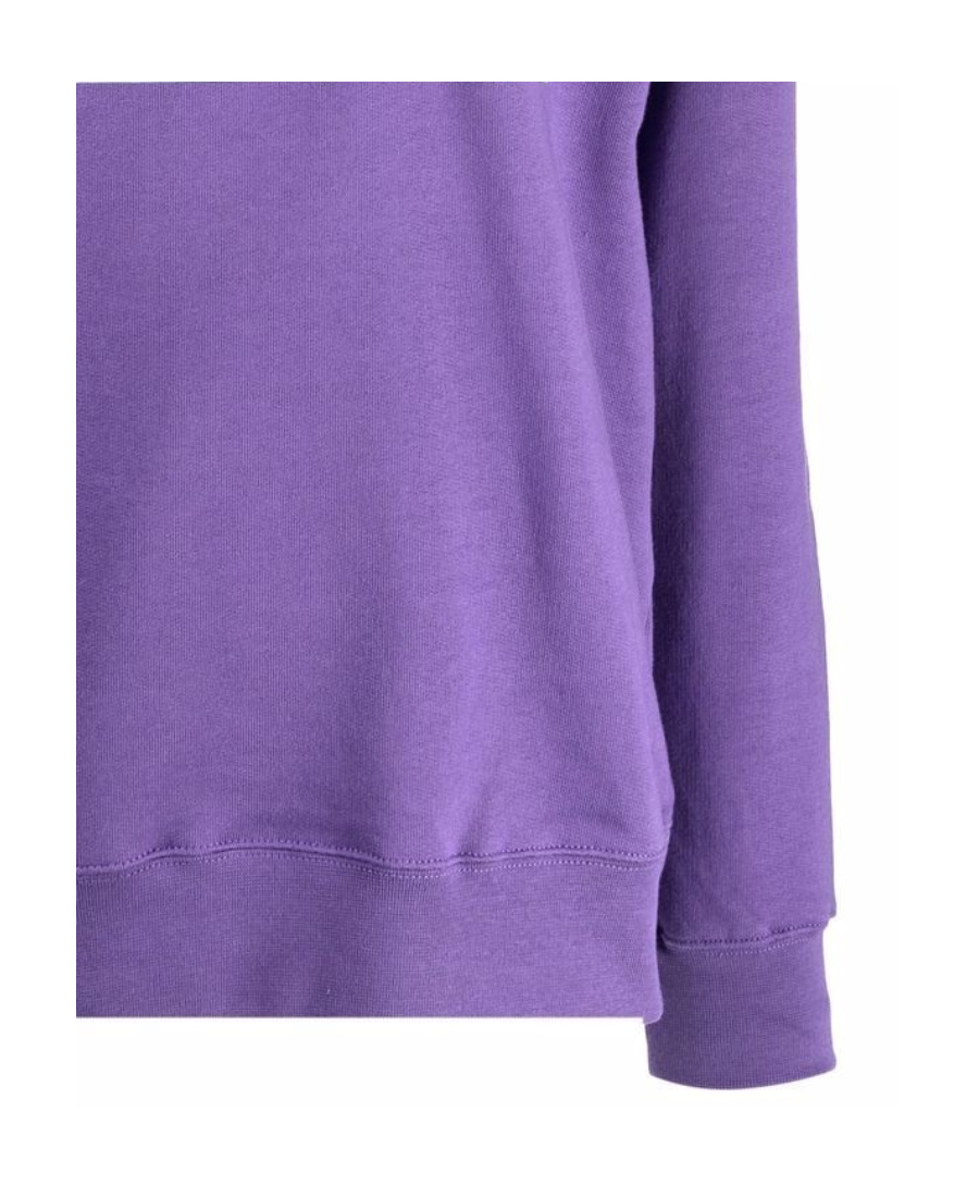 Msgm Logo-print Crew Neck Sweatshirt In Purple