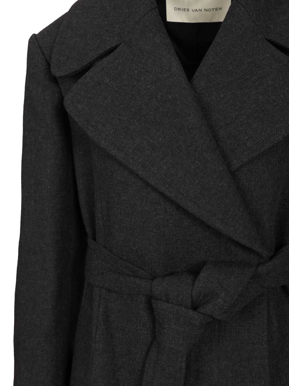 Dries Van Noten Short Coat In Cotton Blend Coats Grey In Gray