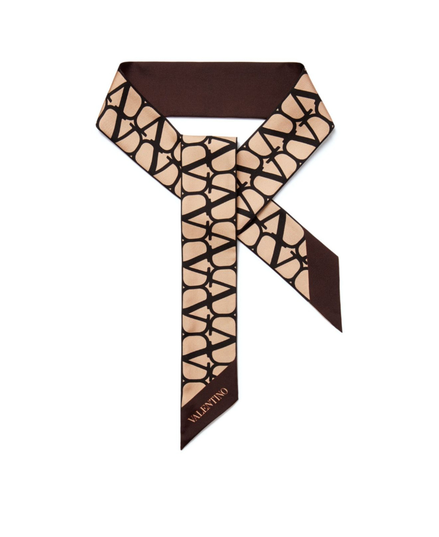 Valentino Toile Iconographe Silk Bandeau Scarf In Black