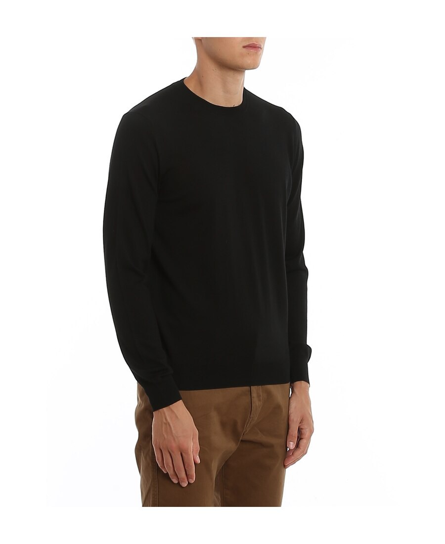 Drumohr Crew Neck Lightweight Jumper In Black