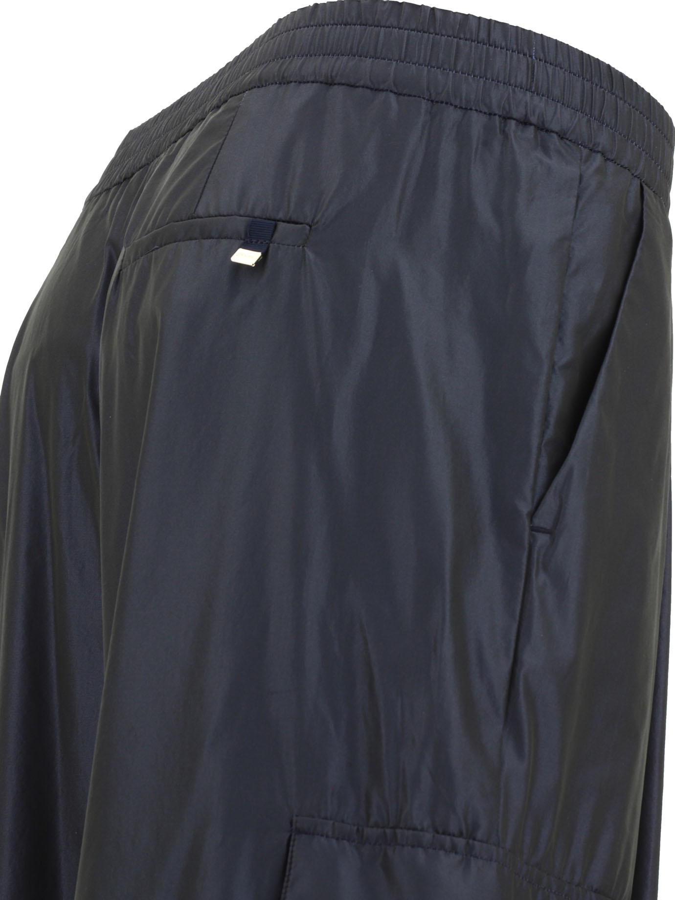 Herno Drawstring Wide Leg Cargo Trousers In Black