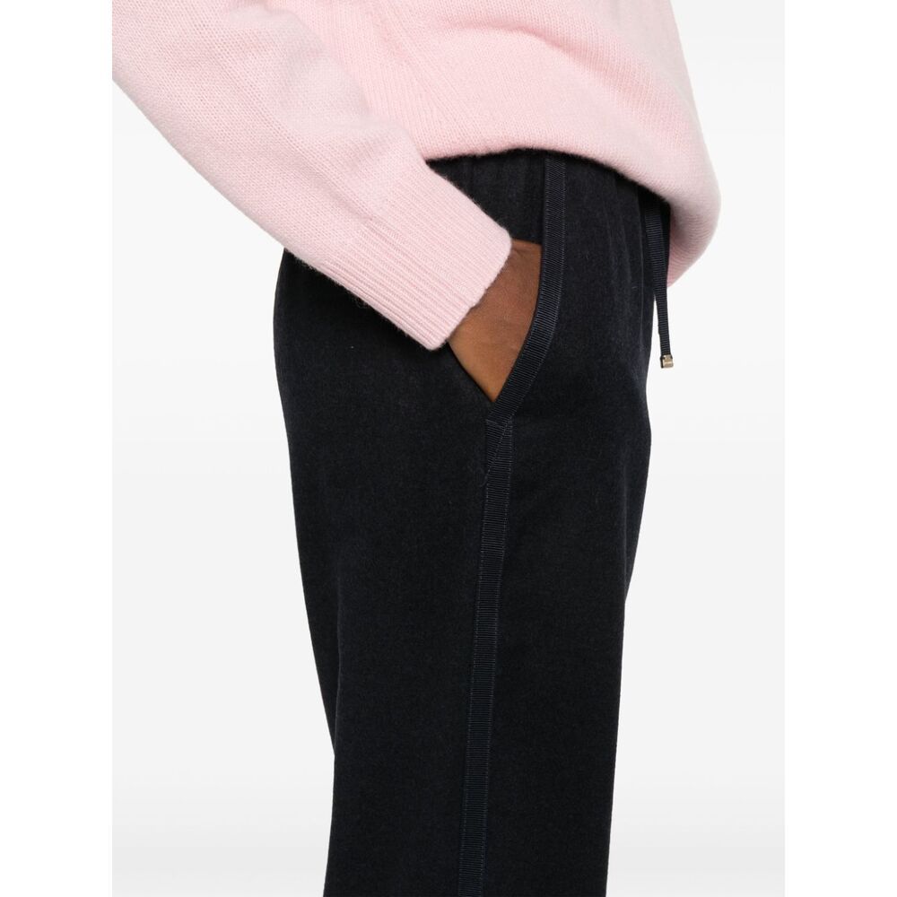 Moncler Virgin Wool Blend Pants In Blue