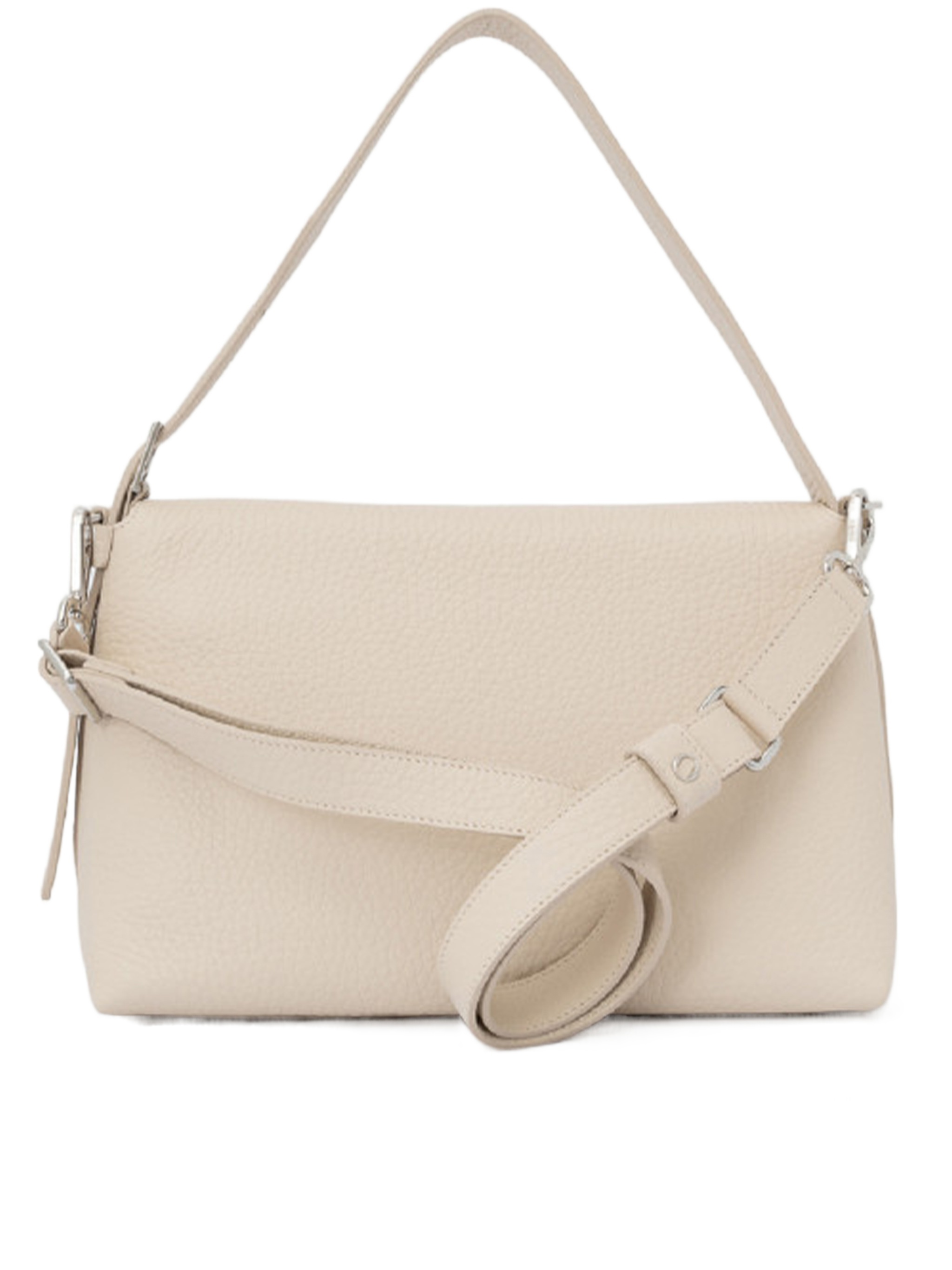 Orciani Logo-lettering Shoulder Bag In Nude