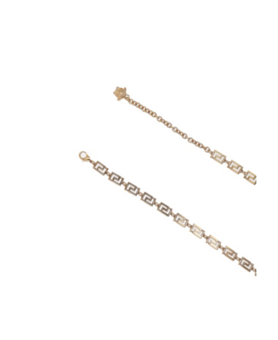 Versace Greca Chain Belt In Nude