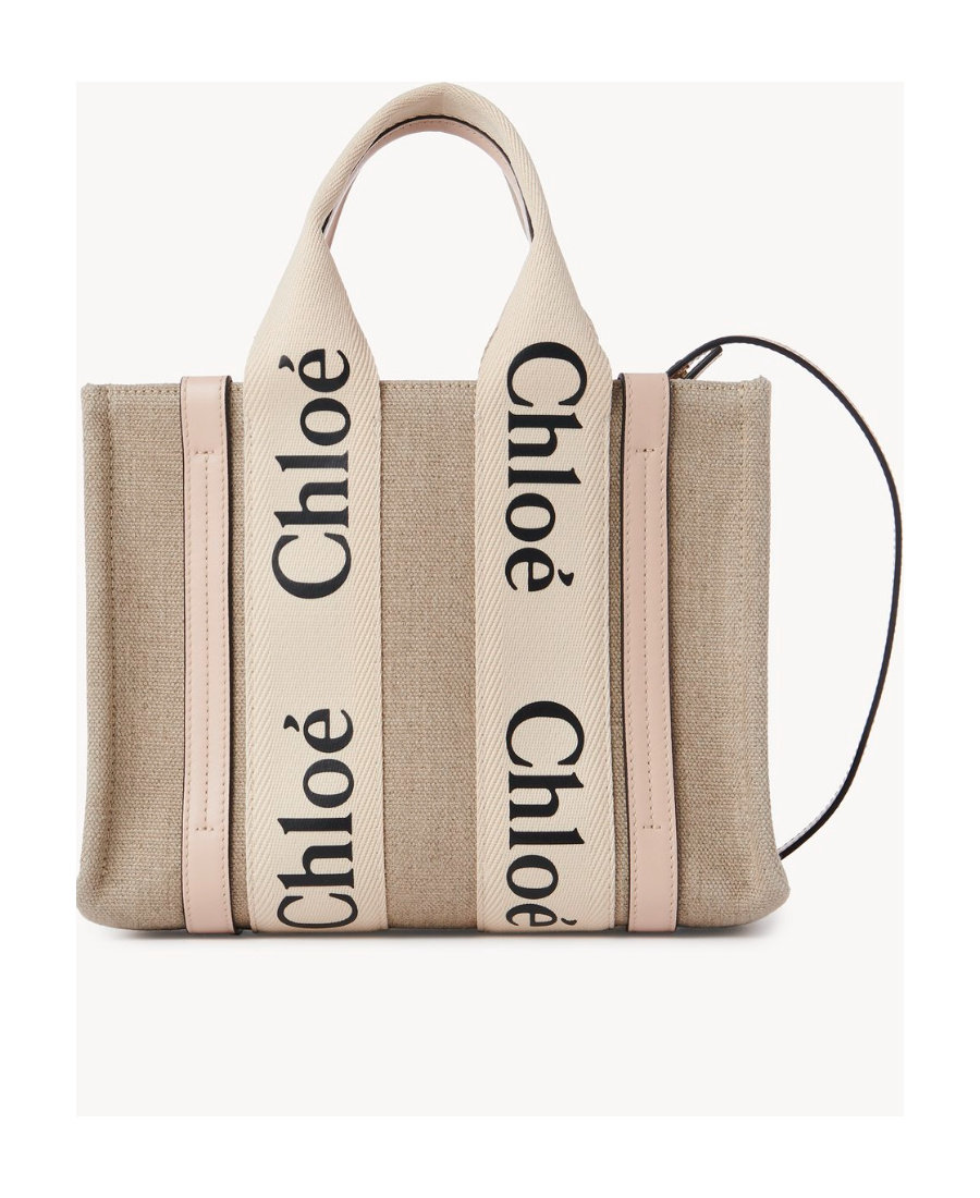Chloé Small Woody Tote Bag In Nude