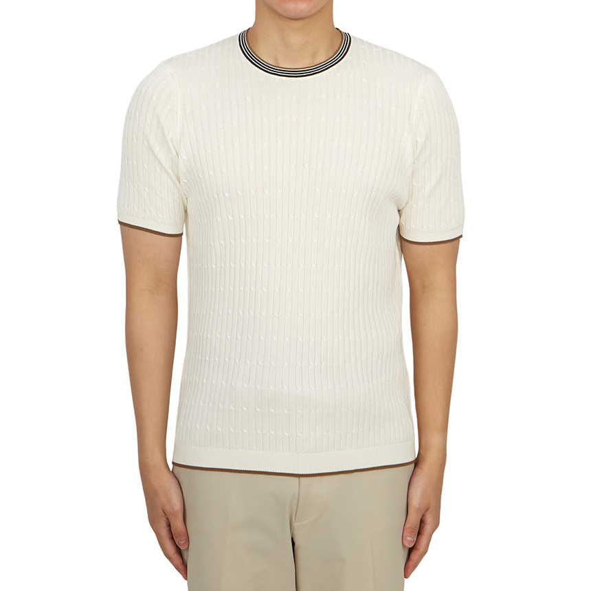 Drumohr Item O-neck Short-sleeved T-shirt In White