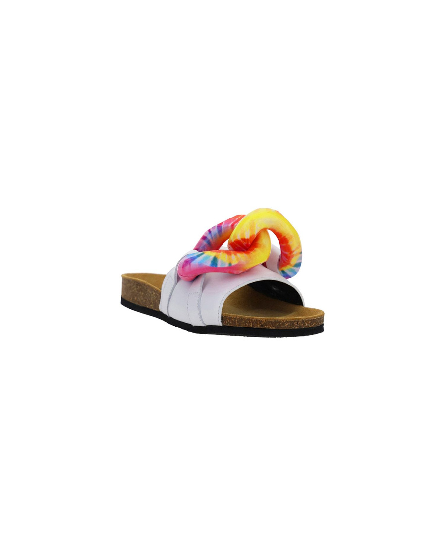 Jw Anderson Tie-dye Chain Flat Sandals In Multicolor