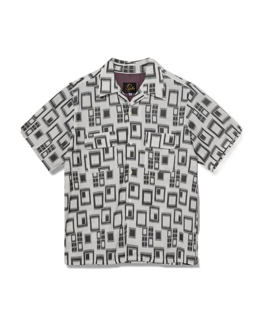 Needle & Thread Geometric-print Short-sleeved Shirt In Gray