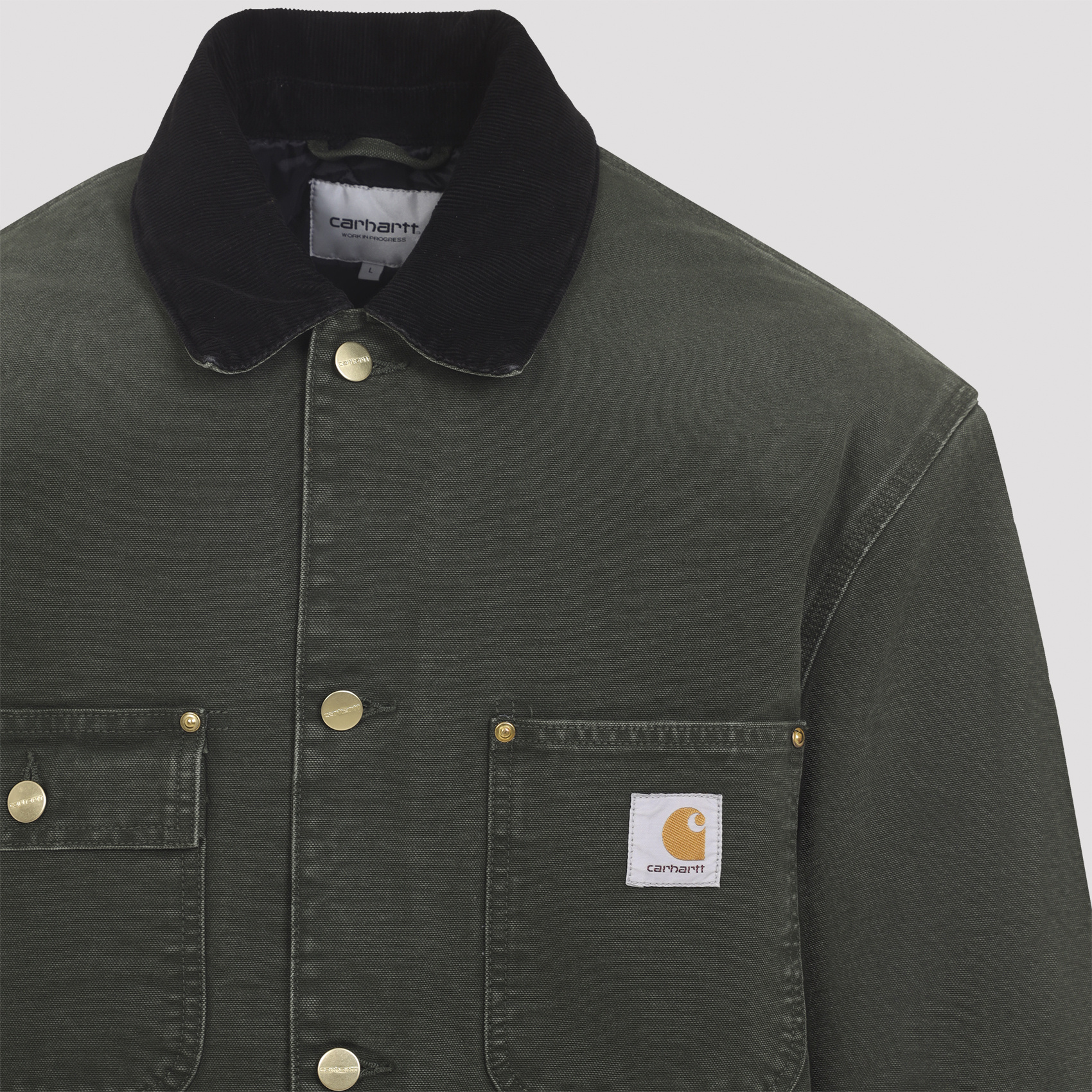 Carhartt Utility Chore Coat Corduroy Collar In Green