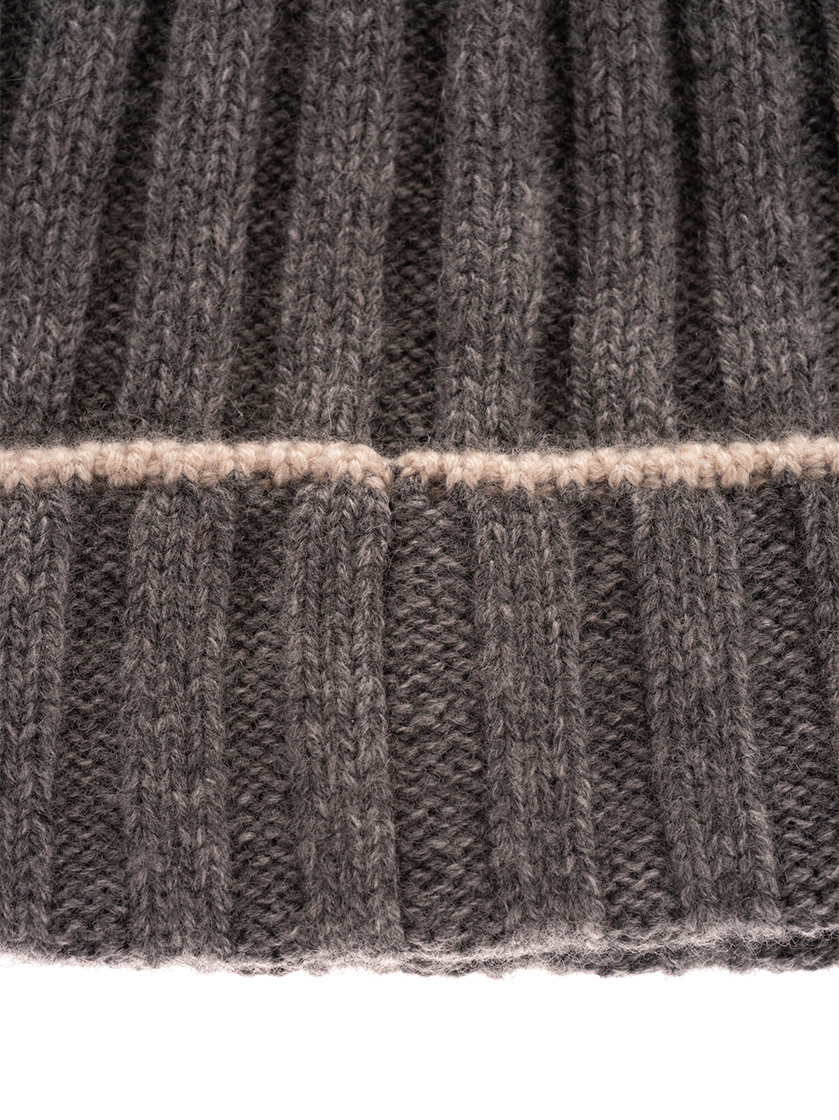 Brunello Cucinelli Cashmere Two-tone Beanie In Gray