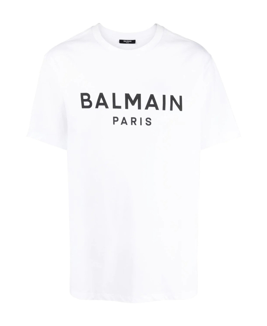 Balmain Printed Cotton T-shirt In White