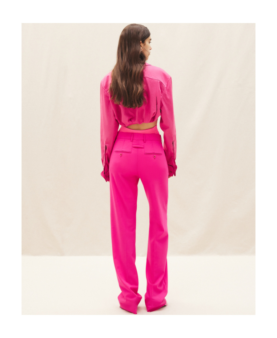 Jacquemus Straight-leg Tailored Trousers In Pink