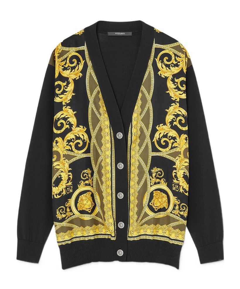 Versace Black La Coupe Des Dieux Cardigan In Black