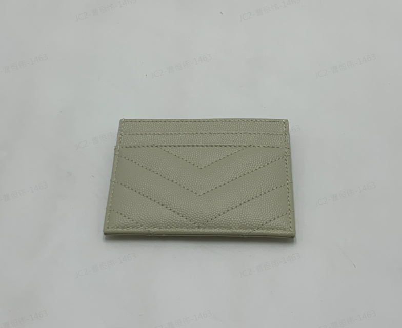 Saint Laurent Cassandre Card Holder In Gray