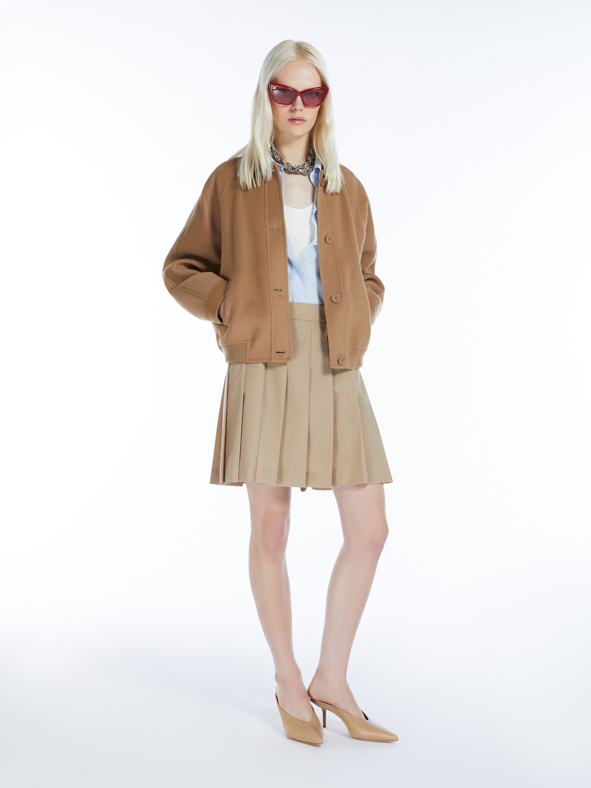 MAX MARA PLEATED WOOL SKIRT
