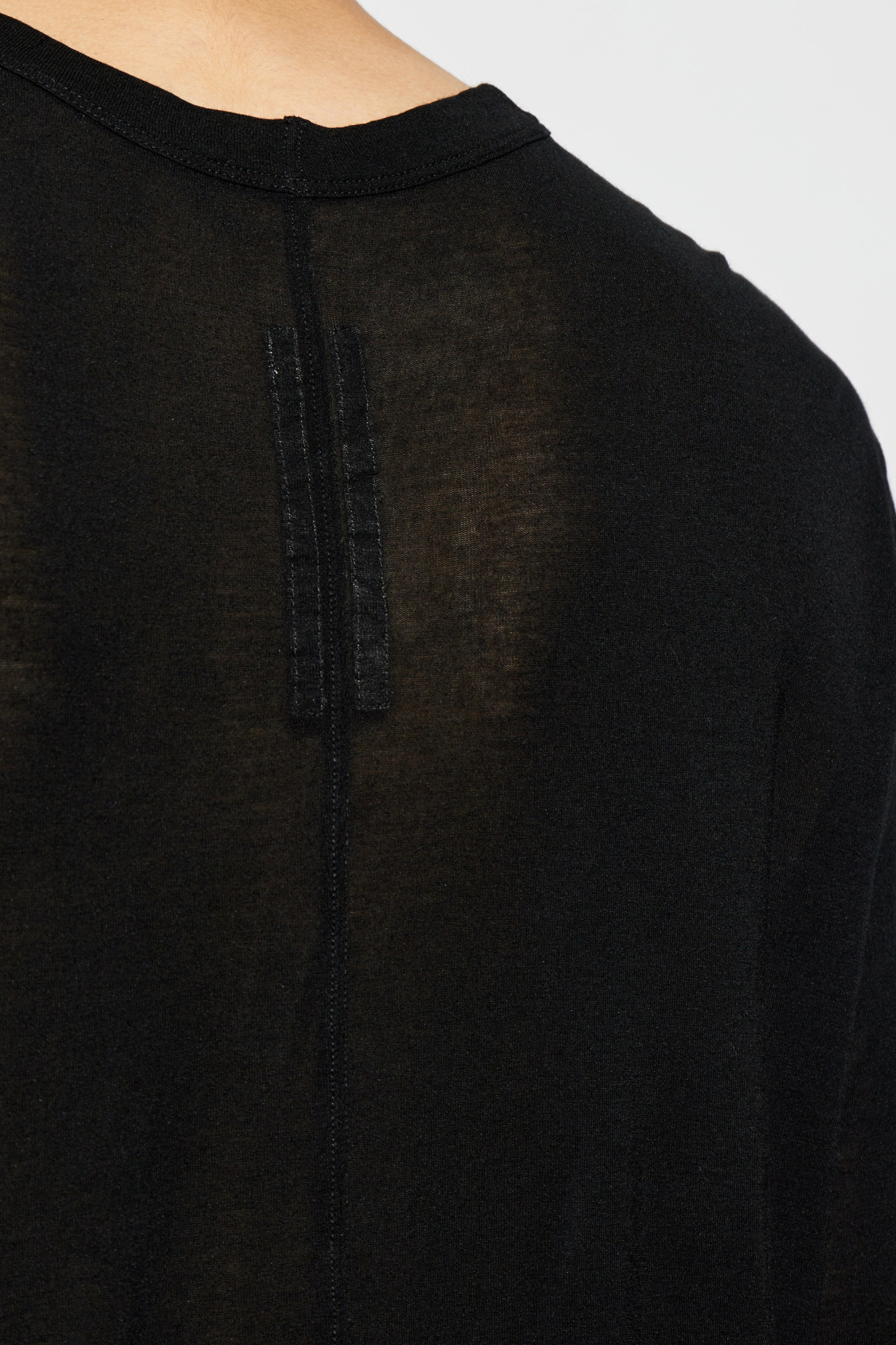 Rick Owens Black Crew Neck T-shirt With Short Sleeves In Black