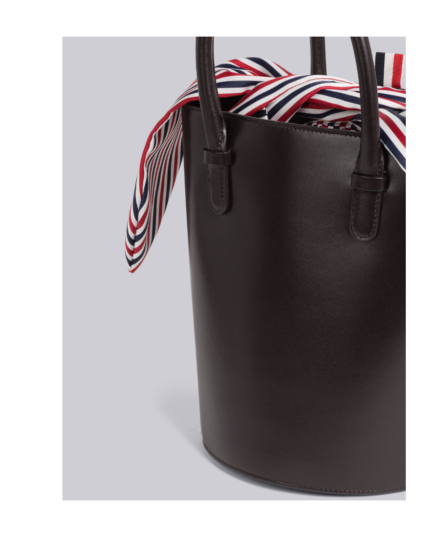 THOM BROWNE RWB-STRIPE BUCKET BAG