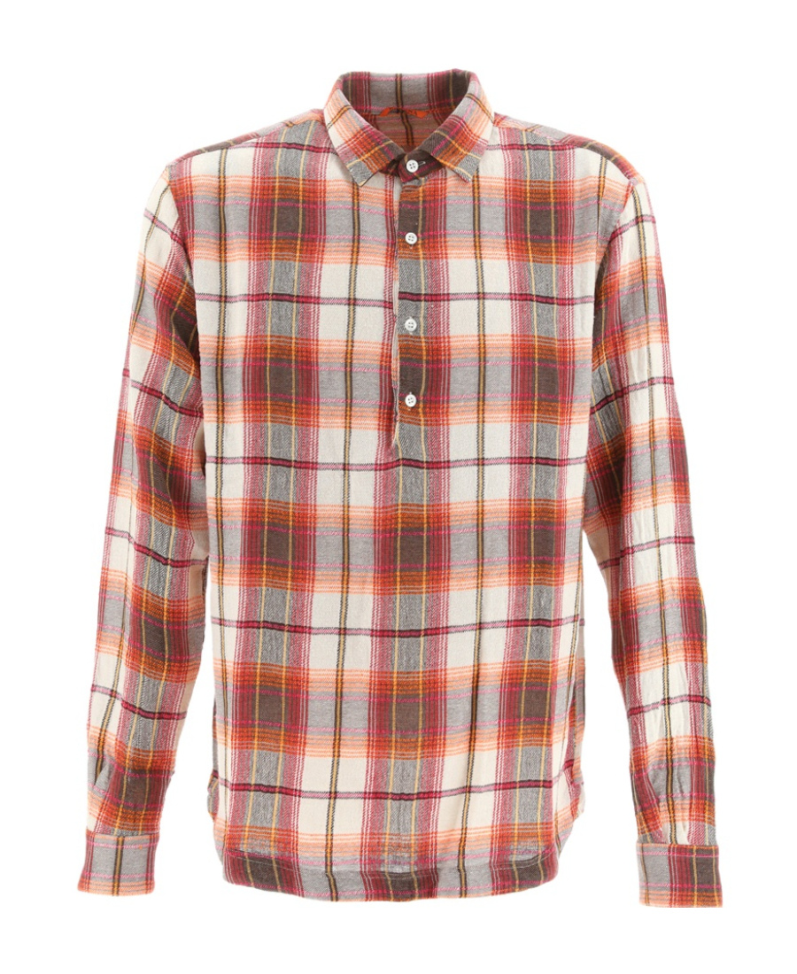 Barena Venezia Barena Check Print Cotton Blend Shirt In Pink